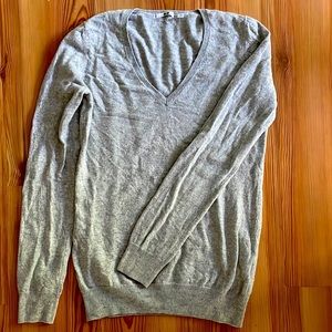 Grey v-neck soft cotton lighter sweater